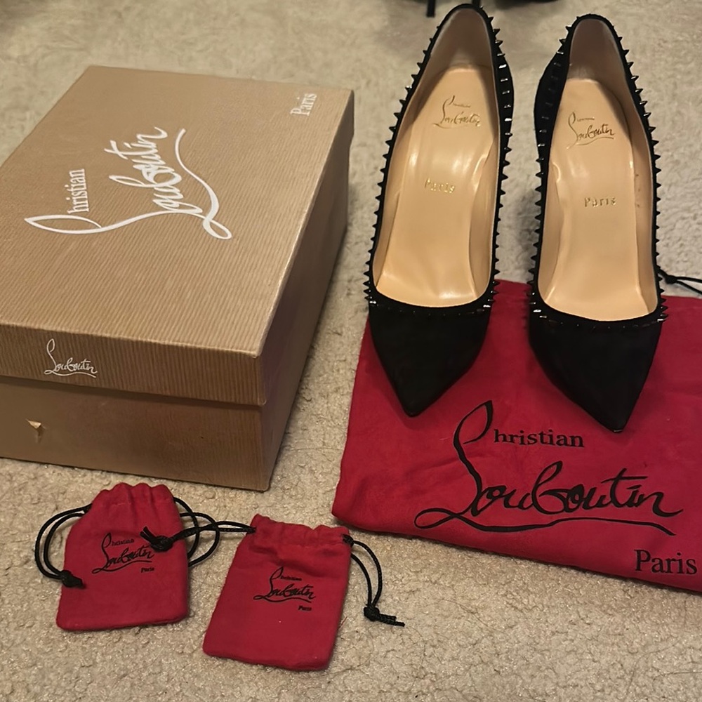 Christian Louboutin Black Spiked Heels